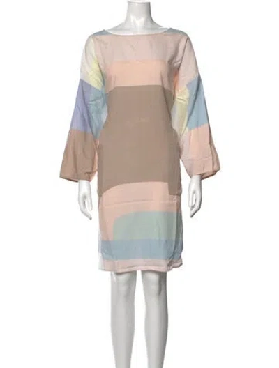 Pre-owned Mara Hoffman Colorblock Pattern Knee-length Dress In Pink