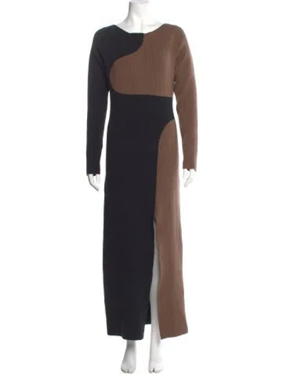 Pre-owned Mara Hoffman Colorblock Pattern Long Dress In Black