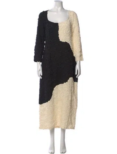 Pre-owned Mara Hoffman Colorblock Pattern Long Dress In Black