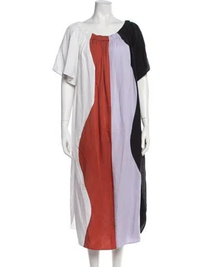 Pre-owned Mara Hoffman Colorblock Pattern Long Dress In Black