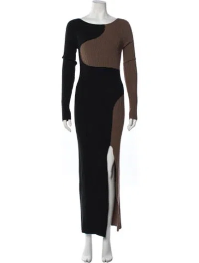 Pre-owned Mara Hoffman Colorblock Pattern Long Dress In Brown