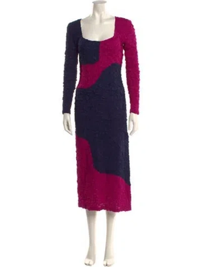 Pre-owned Mara Hoffman Colorblock Pattern Long Dress In Multi