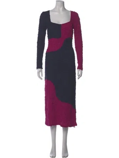 Pre-owned Mara Hoffman Colorblock Pattern Long Dress In Multi