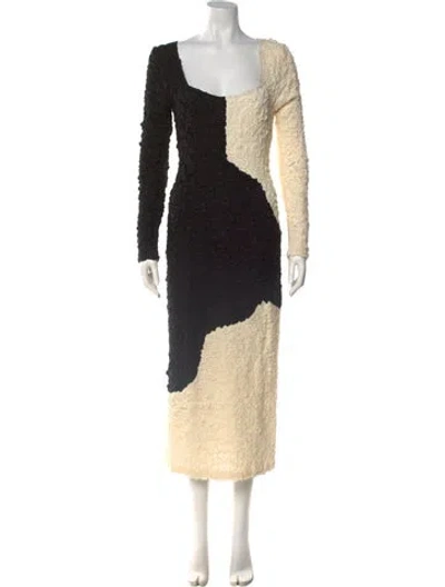 Pre-owned Mara Hoffman Colorblock Pattern Long Dress In Neutral