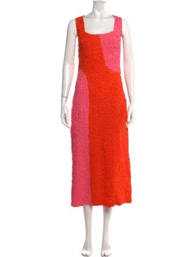 Pre-owned Mara Hoffman Colorblock Pattern Long Dress In Orange