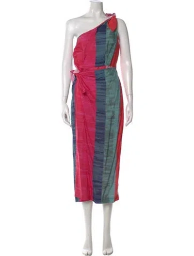 Pre-owned Mara Hoffman Colorblock Pattern Long Dress In Pink