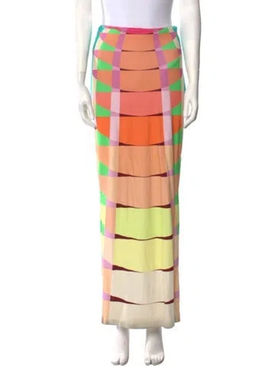 Pre-owned Mara Hoffman Colorblock Pattern Long Skirt In Neutral