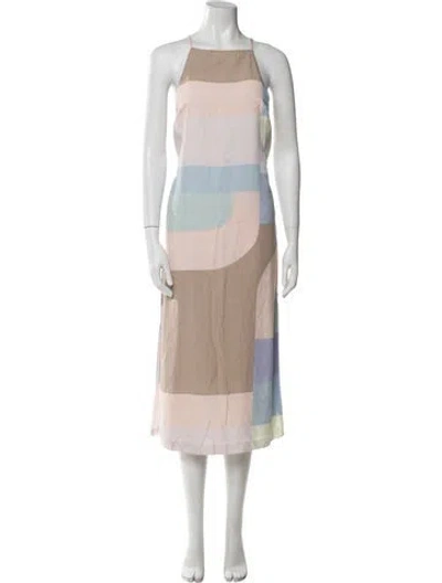 Pre-owned Mara Hoffman Colorblock Pattern Midi Length Dress