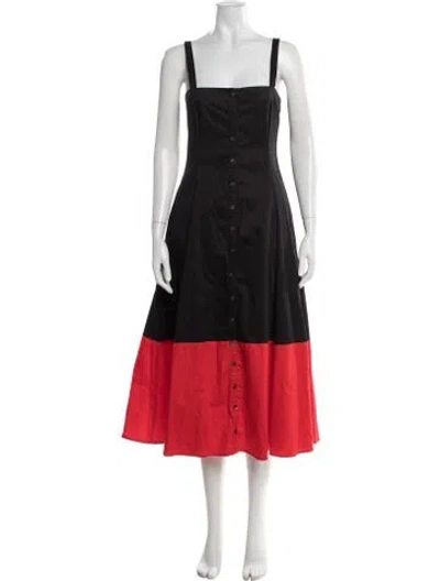 Pre-owned Mara Hoffman Colorblock Pattern Midi Length Dress In Black