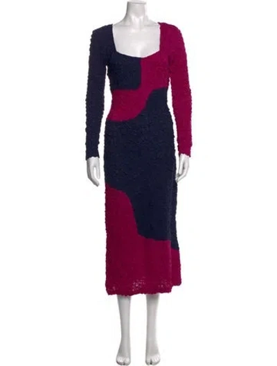 Pre-owned Mara Hoffman Colorblock Pattern Midi Length Dress In Multi
