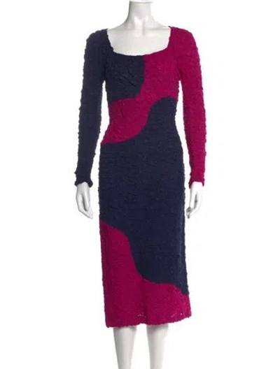 Pre-owned Mara Hoffman Colorblock Pattern Midi Length Dress In Multi
