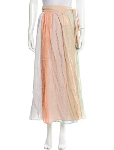 Pre-owned Mara Hoffman Colorblock Pattern Midi Length Skirt In Neutral