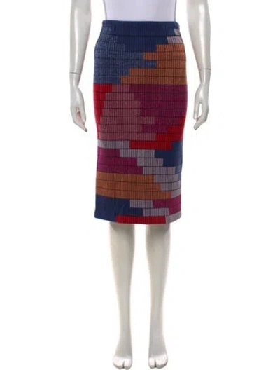 Pre-owned Mara Hoffman Colorblock Pattern Midi Length Skirt In Purple