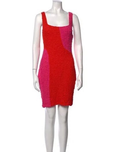 Pre-owned Mara Hoffman Colorblock Pattern Mini Dress In Orange/pink