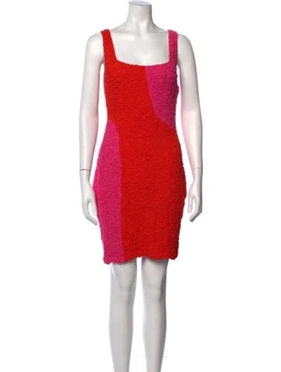 Pre-owned Mara Hoffman Colorblock Pattern Mini Dress In Red