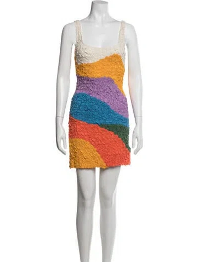 Pre-owned Mara Hoffman Colorblock Pattern Mini Dress In Yellow