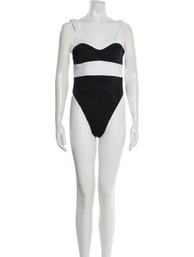 Pre-owned Mara Hoffman Colorblock Pattern One-piece In Black