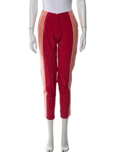 Pre-owned Mara Hoffman Colorblock Pattern Straight Leg Pants In Red