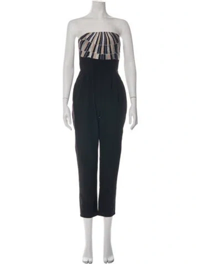 Pre-owned Mara Hoffman Colorblock Pattern Strapless Jumpsuit In Black/silver