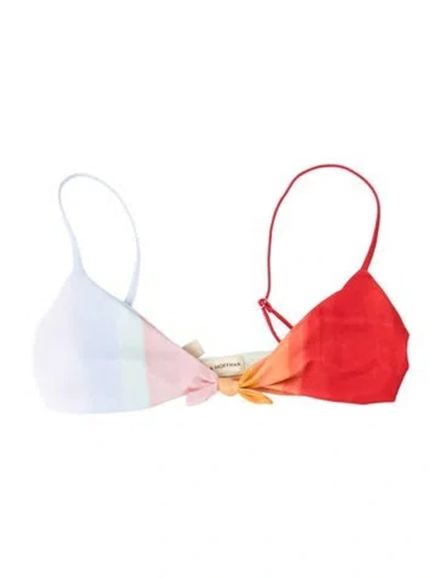 Pre-owned Mara Hoffman Colorblock Pattern Top In Blue/red