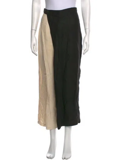 Pre-owned Mara Hoffman Colorblock Pattern Wide Leg Pants In Black