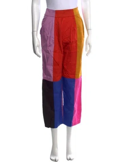 Pre-owned Mara Hoffman Colorblock Pattern Wide Leg Pants In Blue