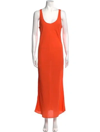 Pre-owned Mara Hoffman Cowl Neck Long Dress In Orange