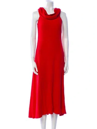 Pre-owned Mara Hoffman Cowl Neck Long Dress In Red