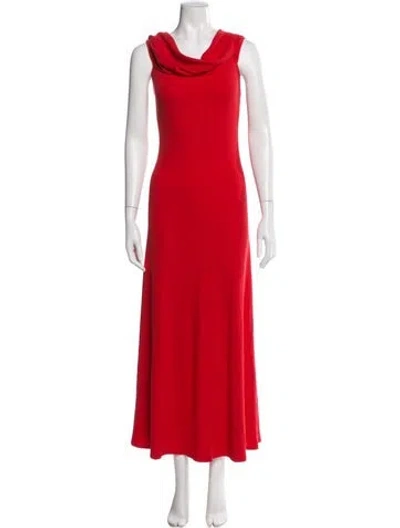 Pre-owned Mara Hoffman Cowl Neck Long Dress In Red
