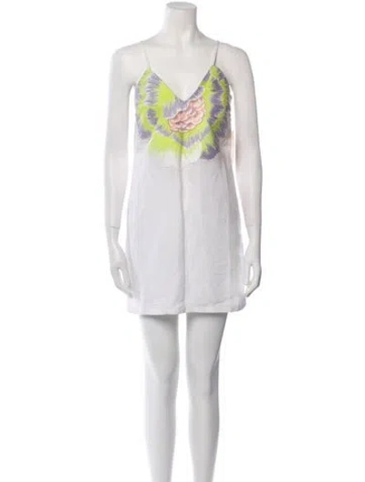 Pre-owned Mara Hoffman Cowl Neck Mini Dress W/ Tags In White