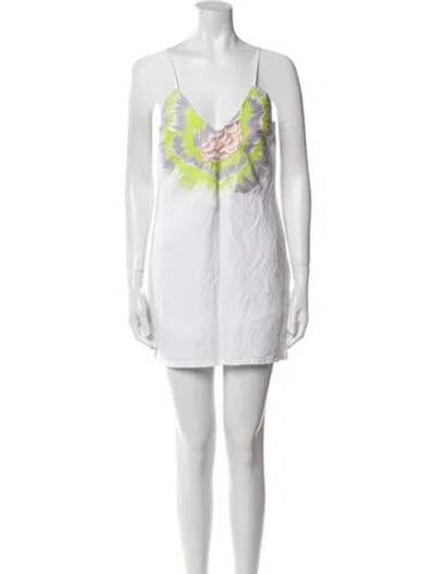 Pre-owned Mara Hoffman Cowl Neck Mini Dress In White