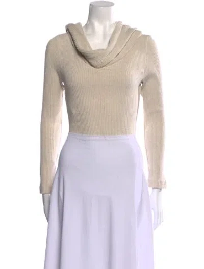 Pre-owned Mara Hoffman Cowl Neck Sweater In Neutral