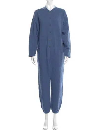 Pre-owned Mara Hoffman Crew Neck Jumpsuit In Blue