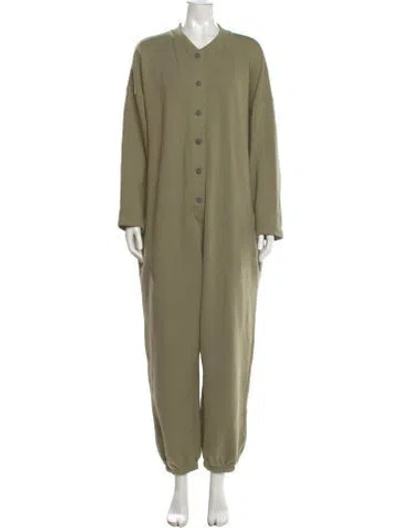 Pre-owned Mara Hoffman Crew Neck Jumpsuit In Green