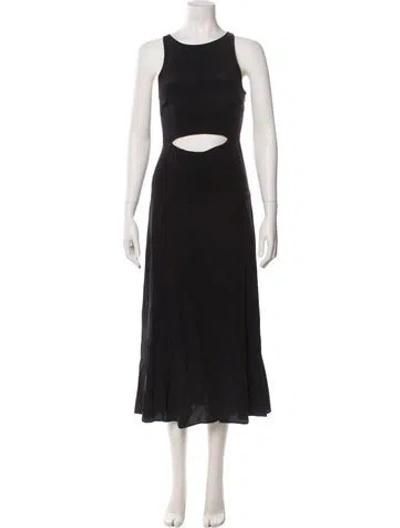 Pre-owned Mara Hoffman Crew Neck Long Dress In Black