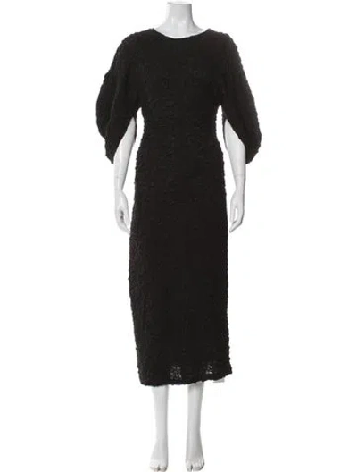 Pre-owned Mara Hoffman Crew Neck Long Dress In Black