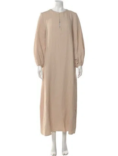 Pre-owned Mara Hoffman Crew Neck Long Dress In Brown