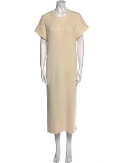 Pre-owned Mara Hoffman Crew Neck Long Dress In Neutral