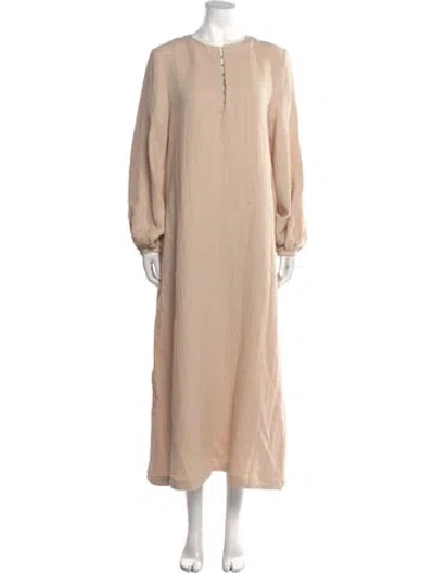Pre-owned Mara Hoffman Crew Neck Long Dress In Neutral
