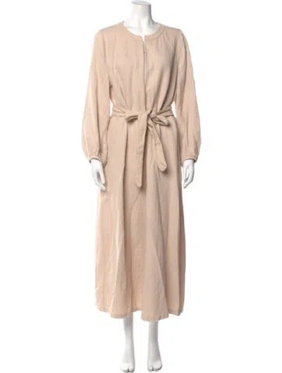 Pre-owned Mara Hoffman Crew Neck Long Dress In Neutral
