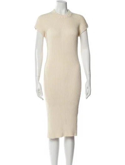 Pre-owned Mara Hoffman Crew Neck Midi Length Dress In Neutral