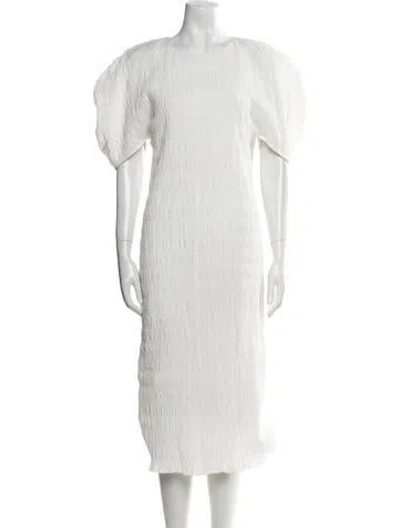 Pre-owned Mara Hoffman Crew Neck Midi Length Dress In Neutral