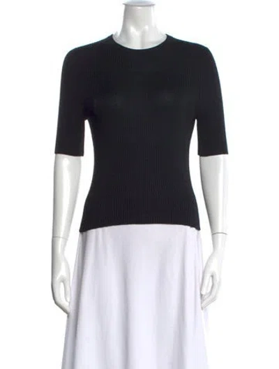 Pre-owned Mara Hoffman Crew Neck Short Sleeve Top In Black