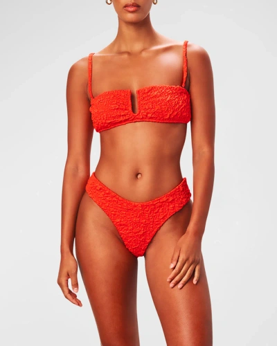 Mara Hoffman Cruz Bralette Bikini Top In Red