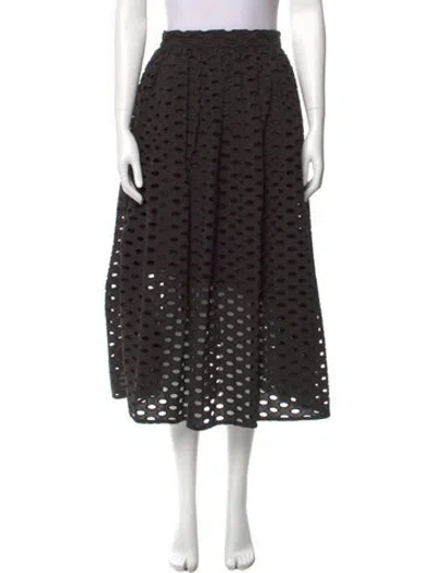 Pre-owned Mara Hoffman Cutout Accent Midi Length Skirt In Black