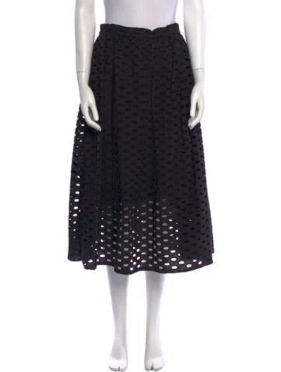 Pre-owned Mara Hoffman Cutout Accent Midi Length Skirt In Black