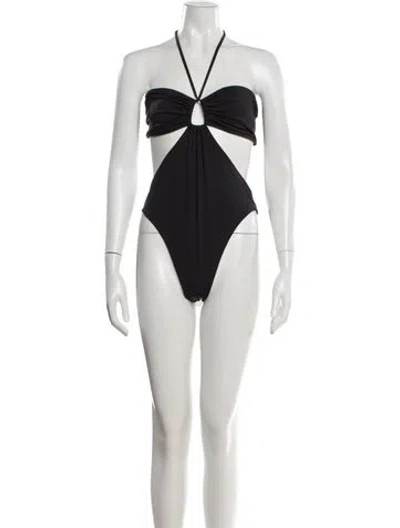 Pre-owned Mara Hoffman Cutout Accent One-piece In Black