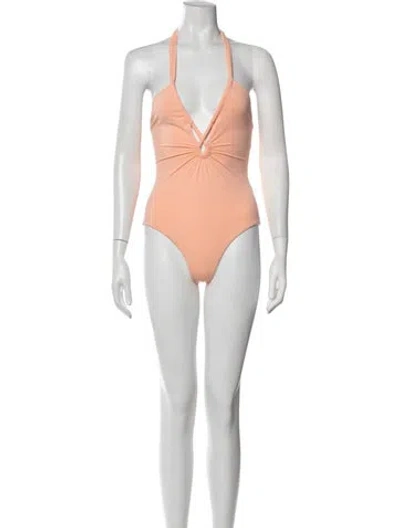 Pre-owned Mara Hoffman Cutout Accent One-piece In Orange