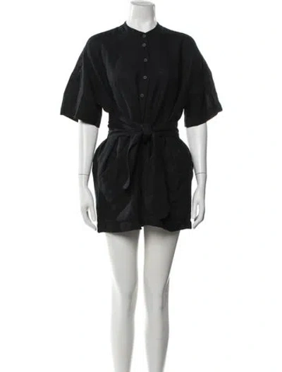 Pre-owned Mara Hoffman Embroidered Accent Cover-up In Black