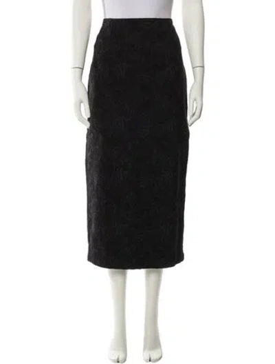 Pre-owned Mara Hoffman Embroidered Accent Midi Length Skirt W/ Tags In Black